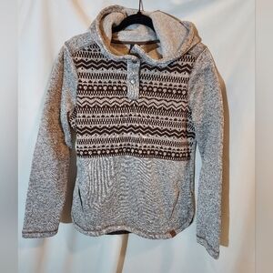 Women's Southwestern Patterned Cozy Fleece Hoodie With Snaps